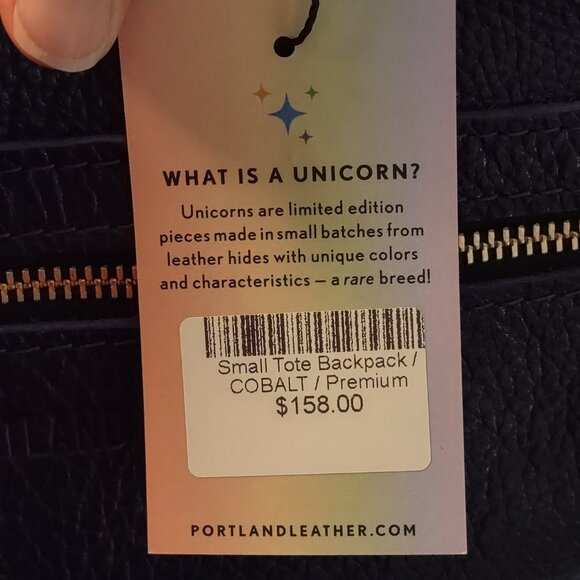 Portland Leather Small Tote Backpack, Cobalt blue, NWT - Picture 11 of 11